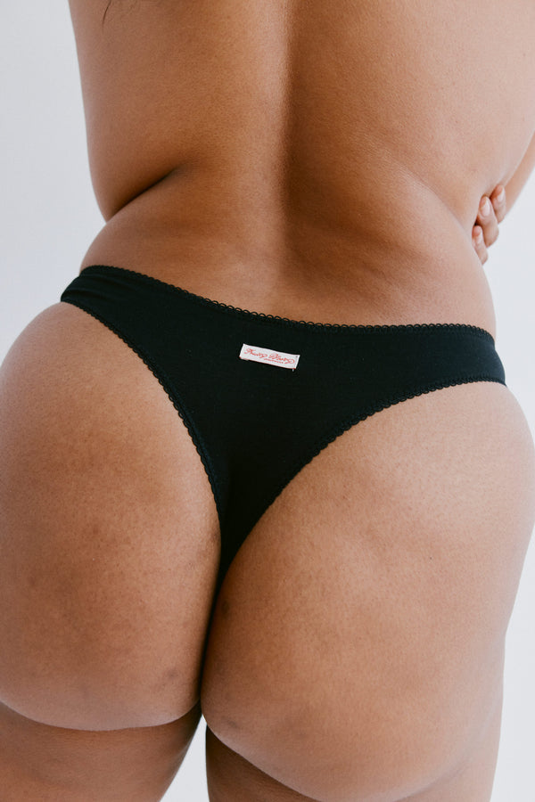 Black Fruity Commando Thong