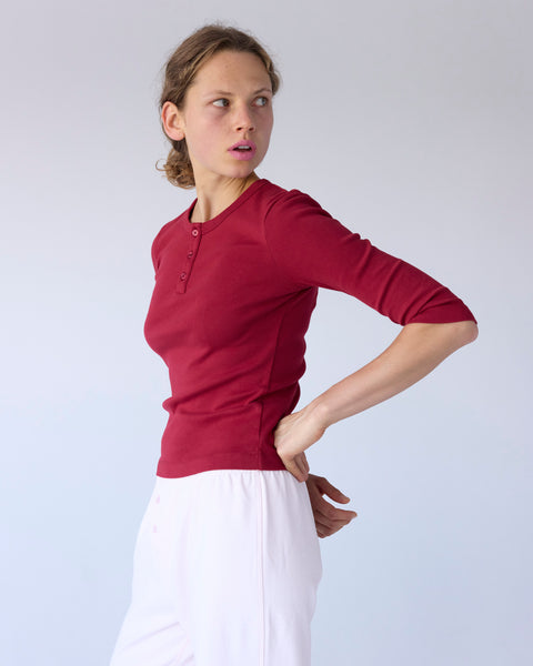 Berry Henley Tee