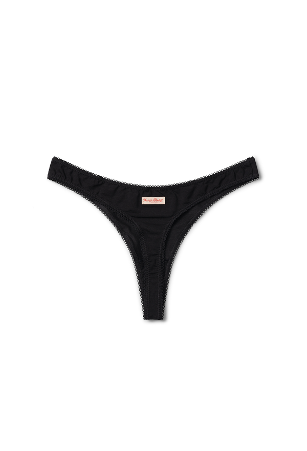 Black Fruity Commando Thong