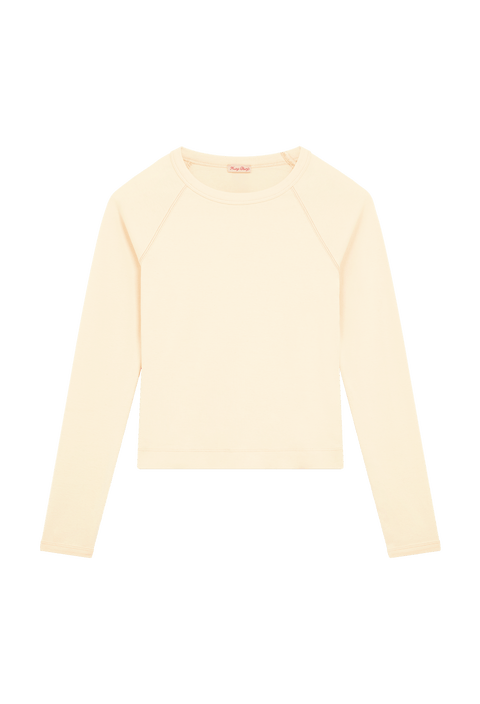 Product shot of womans yellow long sleeve top