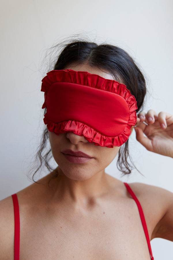 Cherry Ruffle Eye Mask