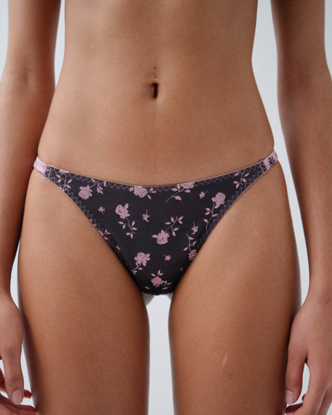 Rosy Jacquard Thong