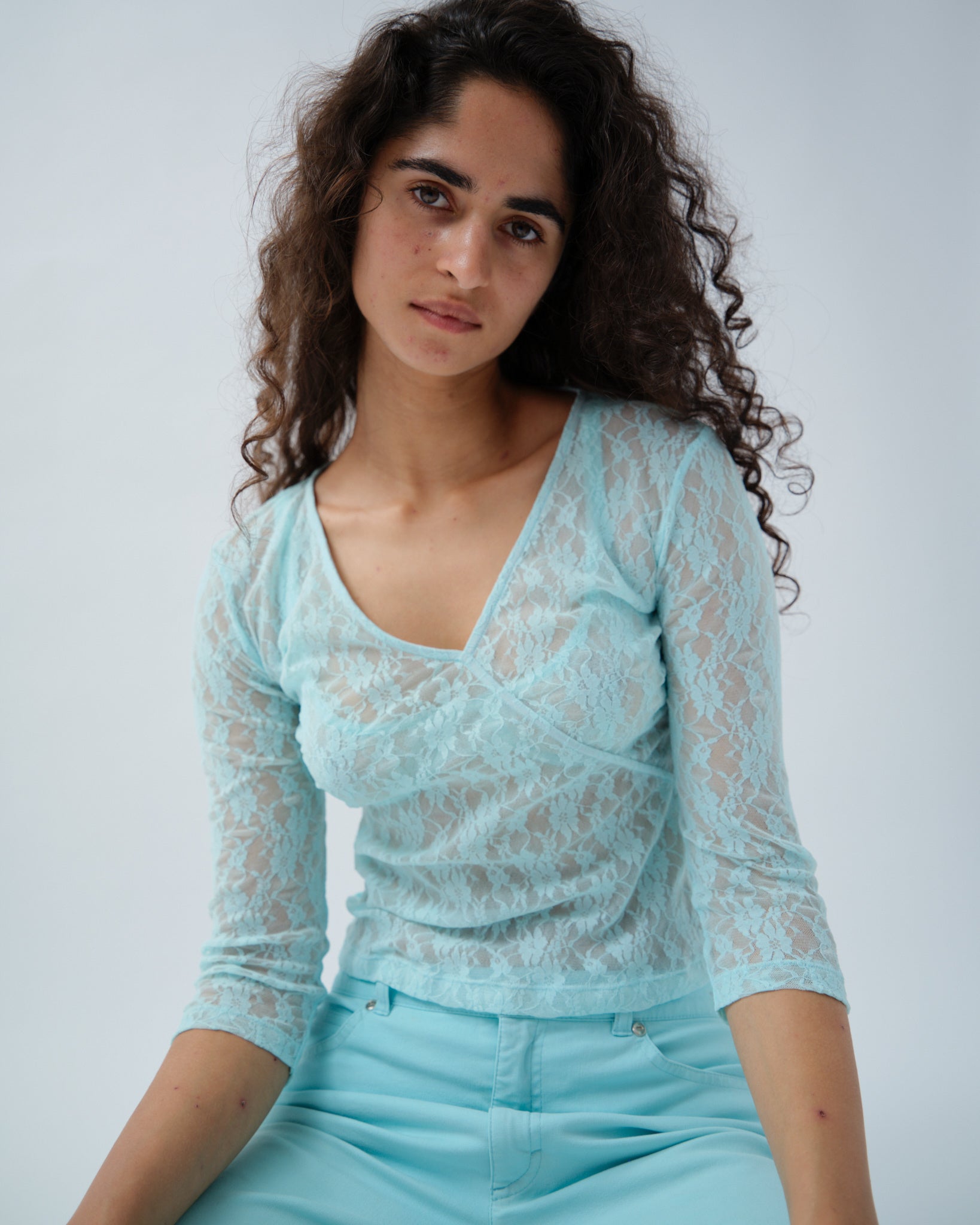 Lace Moss Wrap Top