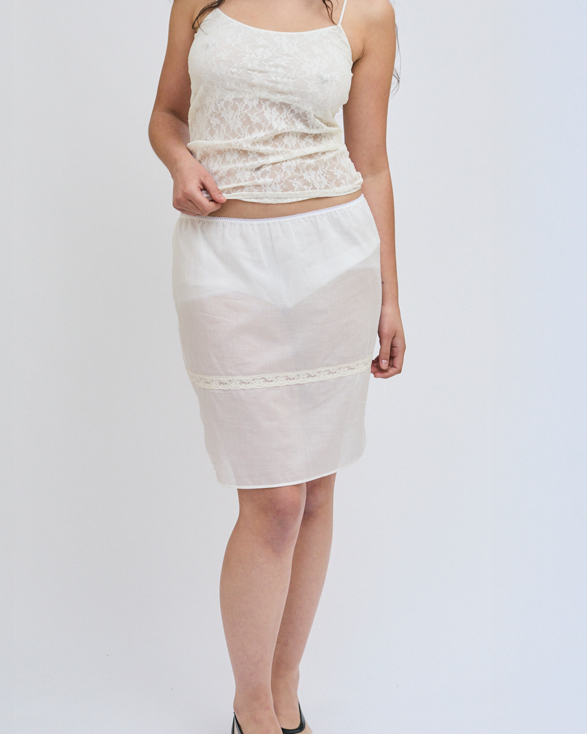Lace Trim Midi Bloomer