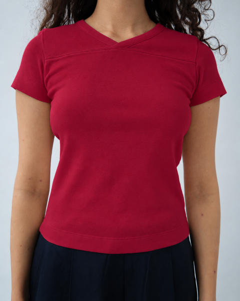 Berry V-Neck Tee