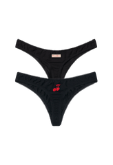 Black Commando Thong Duo